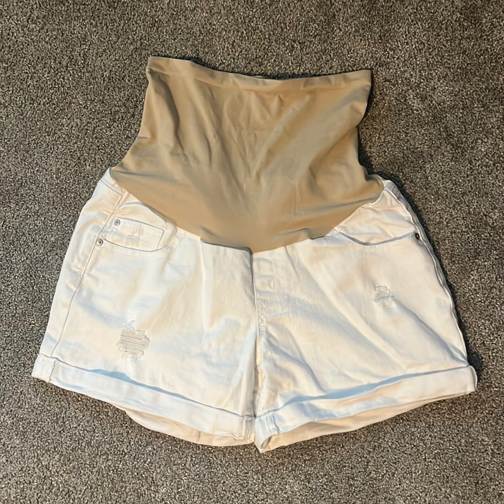 White Medium Maternity shorts